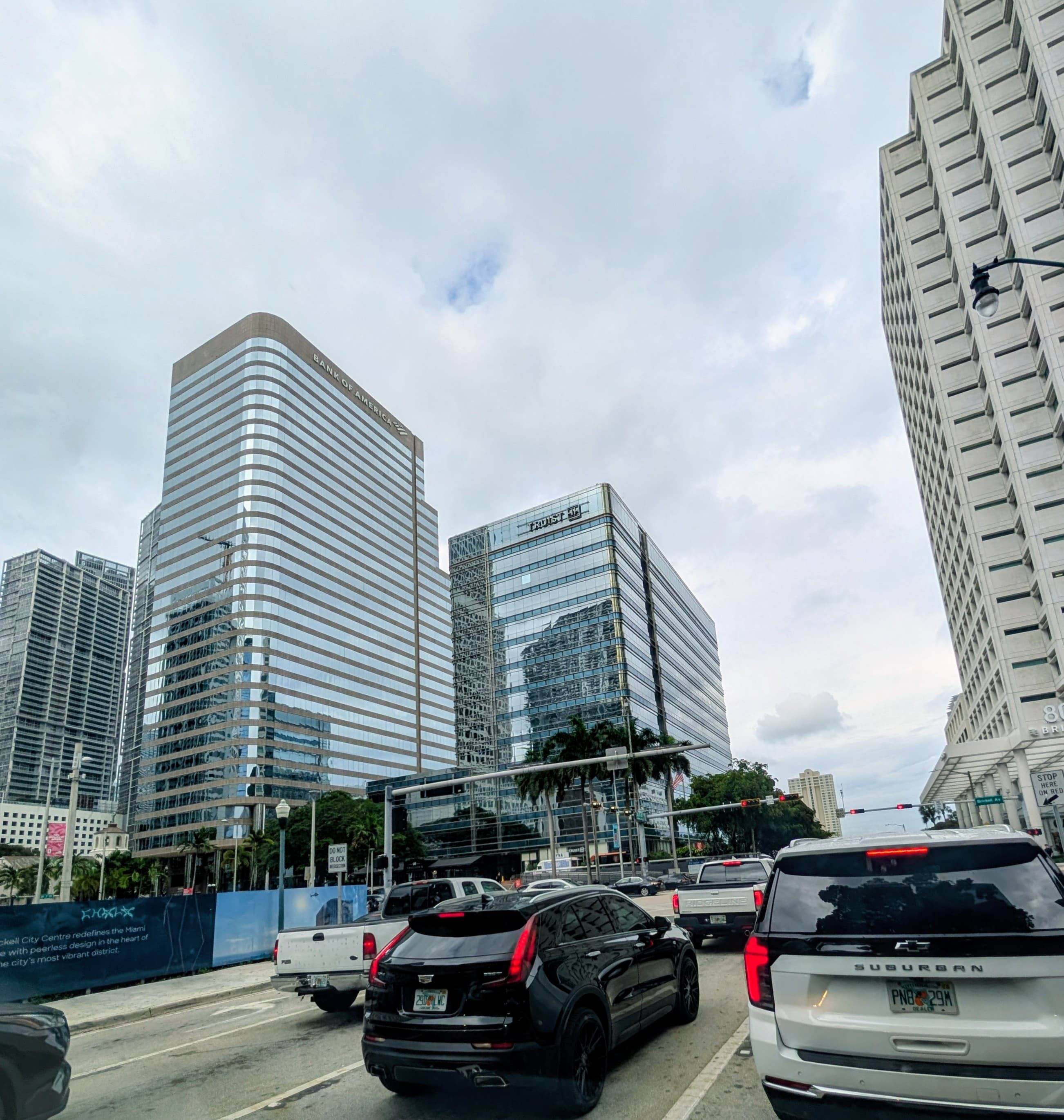 Miami skyline and ocean view